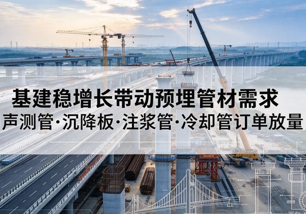 辰溪基建稳增长带动预埋监测管材需求，声测管、沉降板、注浆管订单持续放量